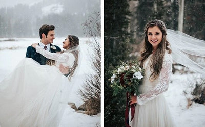 Winter Bridals in Utah | Modest Wedding Dress | Fairchild