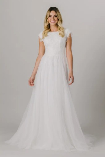 Callie * custom 3/4 length sleeves* #0 default Ivory thumbnail