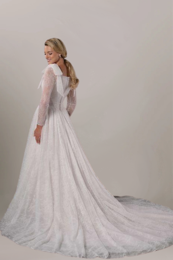 Christa - LOAN SAMPLE #5 Ivory/Pale Lavander thumbnail