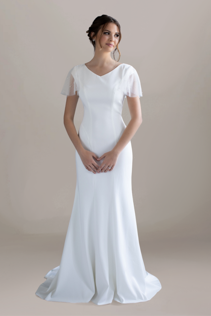 white dress with one long sleeve Angelic Rosette Queen- Ribbed One Sleeve Bodycon Dress (New)