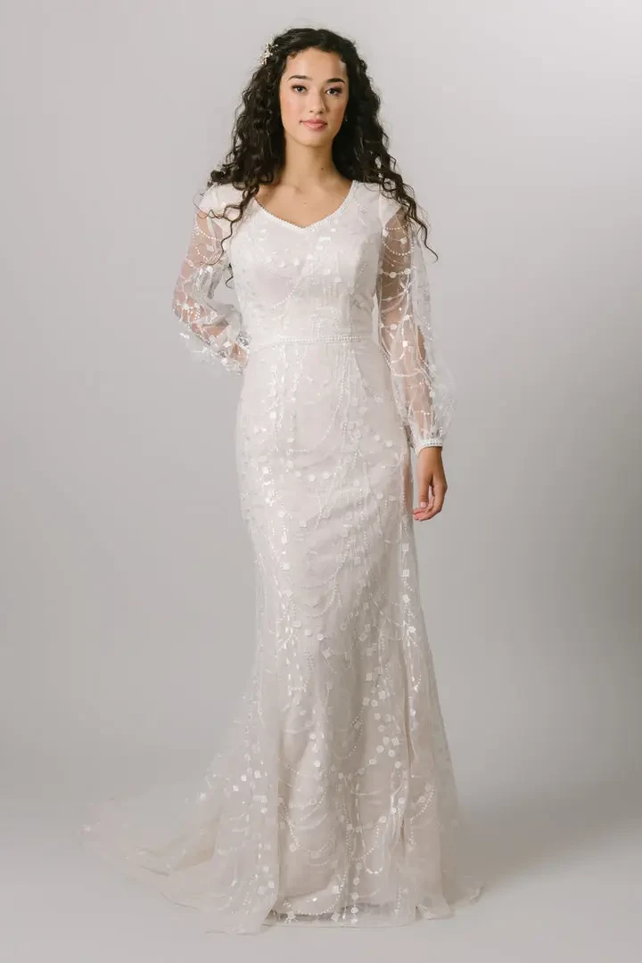 knee length dresses for ladies Convertible Wedding Dress - Long Sleeve Wedding Dress main image 1