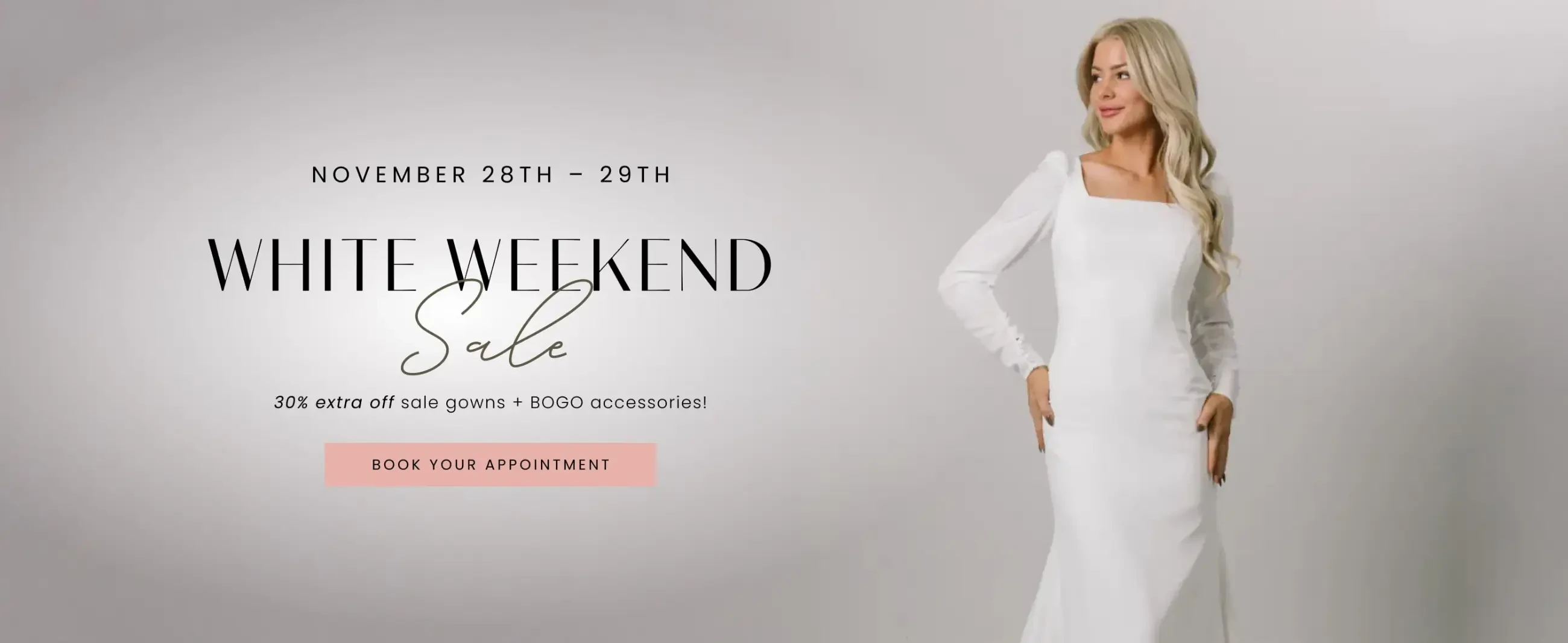 White Weekend Sale Banner for Desktop